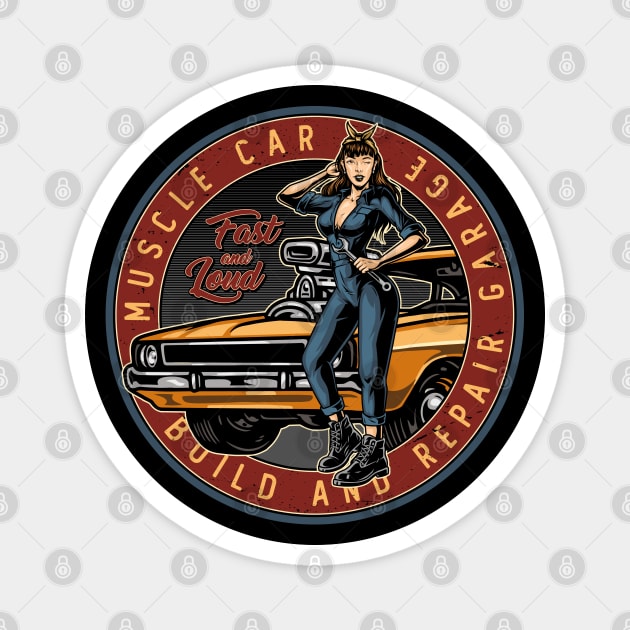Muscle Car Garage Magnet by Timeless Chaos